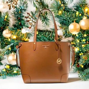 New Edith Large Saffiano Leather Tote Bag